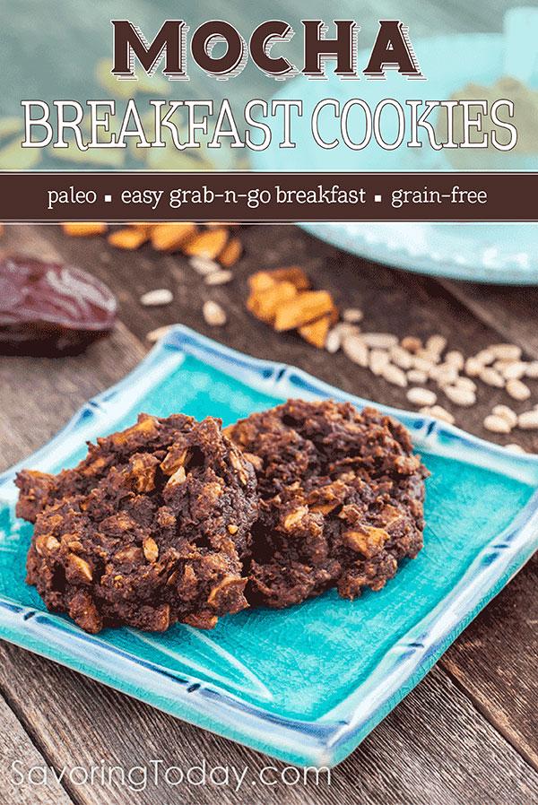 Mocha Breakfast Cookies recipe for an easy, healthy breakfast for busy mornings.